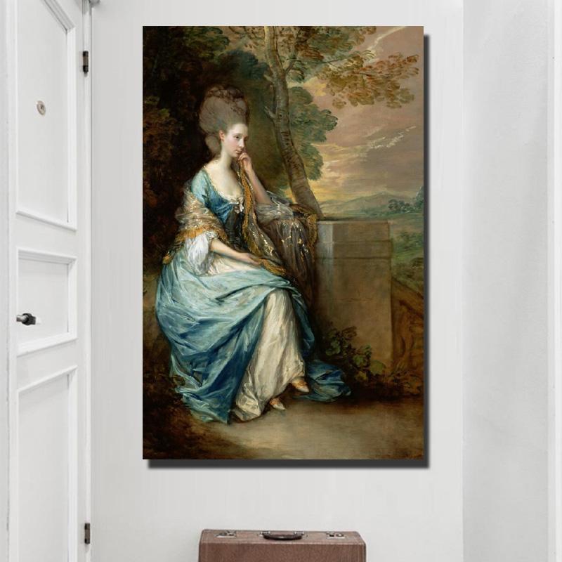 Theodore Gericault World Famous Painting of European Court Woman Oil Painting Replica Print on Canvas Wall Art Regal Worldwide Extravaganza Emporium, LLC 